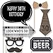 30th Milestone Birthday - Dashingly Aged to Perfection - Birthday Photo Booth Props Kit - 20 Count