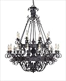 4 Light Chandelier - Forged Black Finish