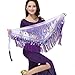 ZLTdream Women's Belly Dance Tassels Triangle Hip Scarf With Coins Sequins