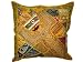 Golden Yellow Ethnic Tapestry Beaded Floor Pillow Cushion Cover 24