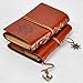 ZLYC Vintage Refillable Loose-Leaf Handmade PU Leather Journal Writing Notebook Unlined Diary String Retro Anchor for Him Her, Brown