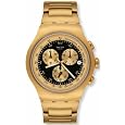 Swatch Men's Irony YOG403G Gold Stainless-Steel Quartz Watch with Black Dial