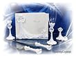Wedding Guest book, Toasting glasses, cake knife and pen set W145F