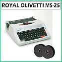 Royal MS-25 Olivetti Plus Manual Typewriter with Olvetti Autotron Black Nylon Ribbon 6-Pack