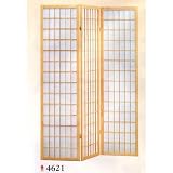 3-panel Natural Color Wood Shoji Screen Room Divider by The Furniture Source