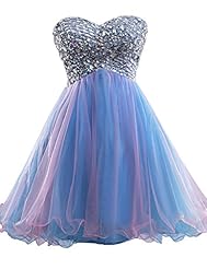 Sweetheart  Organza Crystals Crystal Sleeveless Basque Empire   Waistline Cocktail Short  Ball Gown Homecoming Dress/Prom Dress/Party Dress/Wedding Dress 