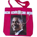New President Obama Smile Canvas Belt Loop Tote Bag - Hot Pink