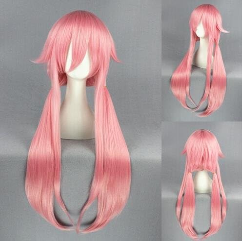 Generic Future Diary Gasai Yuno Human Miss 100cm Light Pink Cosplay Wig