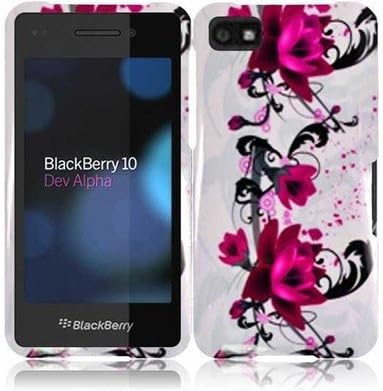 PURPLE LILY HARD PLASTIC GLOSSY SNAP ON CASE COVER FOR BLACKBERRY Z10 ACCESSORY [In Casesity Retail Packaging]
