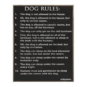 Amazon.com: Collins Dog Rules Decorative Sign: Home &amp; Kitchen