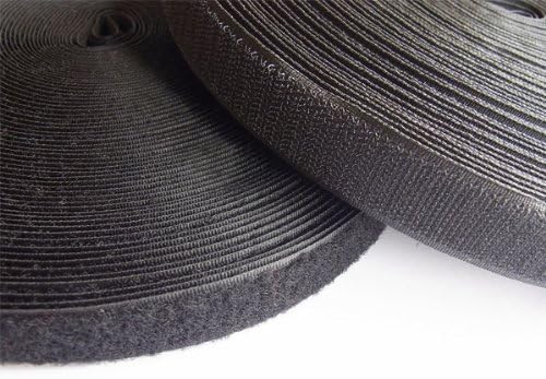 Nylon Velcro Strip Hook and Loop Fasteners Cable Wire Management Marker Straps Tie (1inch*5Y, Black)