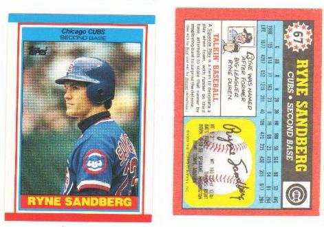 1989 Topps Oddball UK Baseball Card Ryne Sandberg Chicago Cubs
