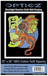 Opticz Chinese Dragon Blacklight Reactive Tapestry