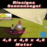 Zoom Produkt-Bild: SONNENSEGEL SONNENSCHUTZ DREIECK 4,8x4,8x4,8 METER BLAU