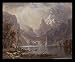 Albert Bierstadt (Lake Tahoe) Gold Wood-Mounted Art Poster Print - 11" X 17"