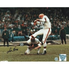 Lou Groza Cleveland Browns - Color Kick - Autographed 8x10 Photograph