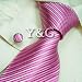 NEW Designer Hand Made Pink Tie Cufflinks Stripes Ties for Men 100% Jacquard Woven Pure Silk Mens Neck Tie and Cuff Links Gift Set 1051