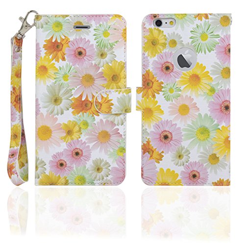 Navor Protective Flip Wallet Case for iPhone 6S Plus & iPhone 6 Plus [5.5 inch] - Sun Flower (IP6PSF)