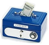 Toys Pure - Tirelire coffre-fort double combinaison - Métal bleu
