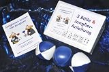  : 3 Bälle & Jonglier-Anleitung(blau-weiß, blau, blau-weiß)
