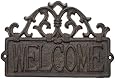 Cast Iron Rustic Welcome Sign | Decorative Welcome Wall Plaque | Vintage Design | For Door, Entrance or Porch | Indoor or Outdoor Use | 9.4 X 6.5" By Comfify CA-1504-03-BR (Rust Brown)