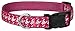 Country Brook Design | Deluxe Shock Pink Houndstooth on Rose Ribbon Dog Collar - Large