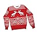 Pooping Moose Ugly Christmas Sweater- FunQi, Red