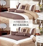 1 Week Super Special!!! 7 Piece Christie Reversible Gold / Beige / Brown Co ....