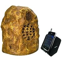 Audio Unlimited Premium 900MHz Wireless Rock Speaker with Dual Power Transmitter (Sandstone)