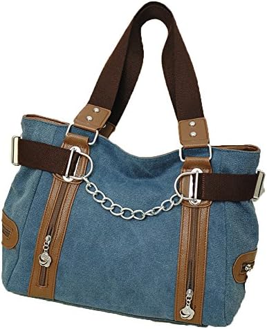 SQLP Fashion Canvas Handbags Totes Bags (blue)