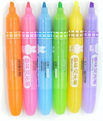 Bokit 24pc Highlighter Pens with 6 Colors, Night Writer Pen Fragrance Pen