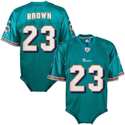 Reebok Miami Dolphins #23 Ronnie Brown Aqua Infant One-Piece Replica Football Jersey