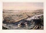 New Orleans, Louisiana 1851 Antique Print - Historic American Reproduction Map or Wall Art