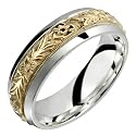 Orazio - Stunning Two Tone Comfort Fit Wedding Band for Him & Her! Custom Made! Choose your Size.