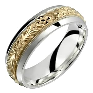 Orazio - Stunning Two Tone Comfort Fit Wedding Band for Him and Her! Custom... by
