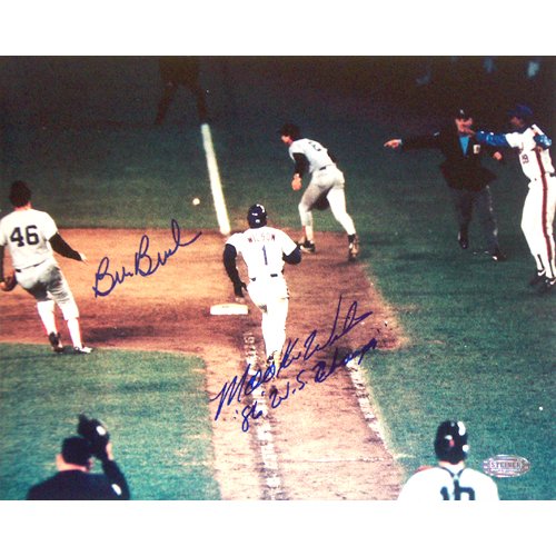 Steiner Sports MLB Mookie Wilson/Bill Buckner Dual Autographed 8-by-10-Inch Photograph