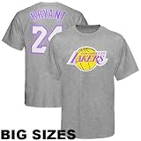 Majestic Los Angeles Lakers #24 Kobe Bryant Ash Player Big Sizes T-shirt