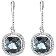 14K White Gold Sky Blue Topaz and Diamond Earrings
