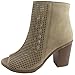 Soda Women's Anajay Laser Cut Stacked Heel Peep Toe Bootie