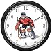 Hockey Goalie No.2 Ice Skating Theme Ice Skating Wall Clock by WatchBuddy Timepieces (Black Frame)