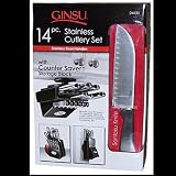 Ginsu 04835 International Traditions 14-Piece Stainless-Steel Countersaver Hanging Knife Block Set