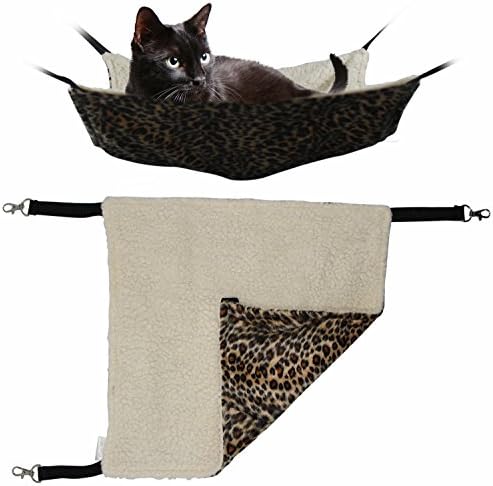 MyCat Deluxe cat Hammock - Fit's Cat Tree, Window, Tower, Bed - Your Pet Deserves the Best, Spoil Them (Leopard, Large)