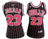 WOMEN NBA Chicago Bulls Black Red Stripe Jersey, Michael Jordan