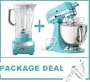 KitchenAid KSM150PSAQ Artisan Tilt, Tilting model Stand Mixer, Martha Stewart Blue Collection Artisan 5 Qt. Aqua Sky + KitchenAid Martha Stewart Blue Collection 5-Speed Blender and a Free White Kitchenaid hand mixer (FREE GIFT).