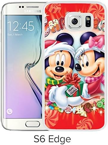 Durable and Fashionable Case Design with Mickey Mouse Christmas 5 Samsung Galaxy S6 Edge White Phone Case