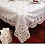 Daisy Design With Cutwork Tablecloth White 70" by 140" Oblong / Rectangle
