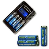 Smart & Fast AA / AAA Battery Charger & Tester Featuring Real Time LCD Status Monitor for Home & Car Includes (4) 2700 MAH Batteries & (4) AA Ni-MH Extended Life Rechargeable Batteries w/ Latest Hybrid Technology ( International Ready 100 / 220 V )