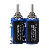 Yibuy 2PCS WXD3-13 2W 220Ω 10 Lapsプラスチック精密ポテンショメータ