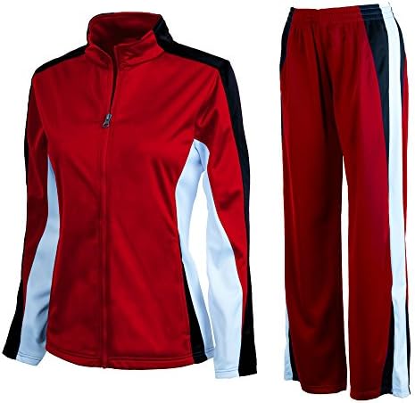 Charles River Women's Energy Jacket and Pant Set - Medium, Red/Black/White