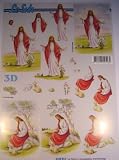 A4 3D step by step Le Suh decoupage sheet - religious - Jesus